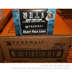 25 Rounds of 20ga Ammo by Federal -  #6 shot