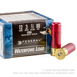 250 Rounds of 12ga Ammo by Federal Speed-Shok - 3" 1 1/4 ounce #BB Shot