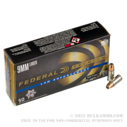 50 Rounds of 9mm Ammo by Federal - 124gr JHP HST LE