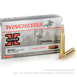 20 Rounds of .300 Win Mag Ammo by Winchester Super-X - 180gr PP