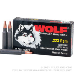 500  Rounds of .223 Ammo by Wolf - 55gr HP