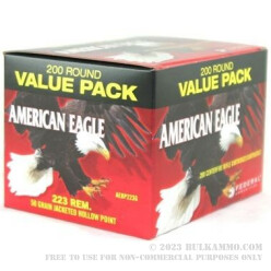 200 Rounds of .223 Ammo by Federal - 50gr JHP