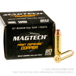 20 Rounds of .357 Mag Ammo by Magtech - 95gr SCHP