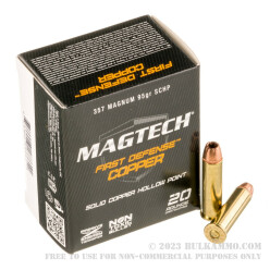 20 Rounds of .357 Mag Ammo by Magtech - 95gr SCHP