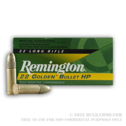500 Rounds of .22 LR Ammo by Remington Golden Bullet - 36gr HP