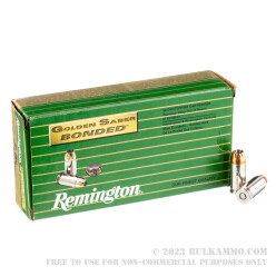 50 Rounds of .40 S&W Ammo by Remington Golden Saber Bonded - 180gr JHP