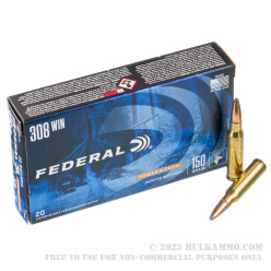 200 Rounds of .308 Win Ammo by Federal Power Shok - 150gr SP