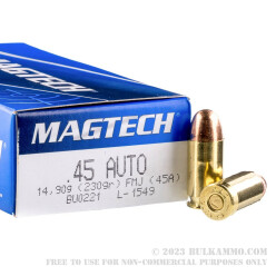 1000 Rounds of .45 ACP Ammo by Magtech - 230gr FMJ