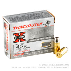 20 Rounds of .45 ACP Ammo by Winchester - 185gr JHP