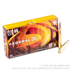 20 Rounds of .270 Win Ammo by Federal - 150gr Fusion Fusion