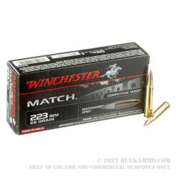 20 Rounds of .223 Ammo by Winchester - 69gr HPBT
