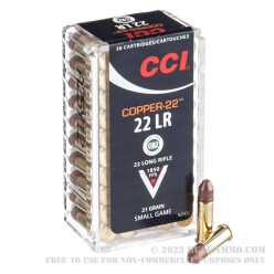 500 Rounds of .22 LR Ammo by CCI Copper-22 - 21gr Copper HP