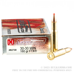 200 Rounds of 30-30 Win Ammo by Hornady - 160gr FTX