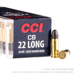 100 Rounds of .22 Long Ammo by CCI - 29gr LRN