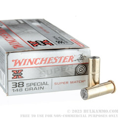 50 Rounds of .38 Spl Ammo by Winchester Super-X - 148gr Lead Wadcutter