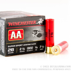 250 Rounds of 28ga Ammo by Winchester AA - 3/4 ounce #7 1/2 shot