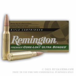 20 Rounds of .308 Win Ammo by Remington Core-Lokt Ultra Bonded - 180gr PSP