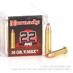 500  Rounds of .22 WMR Ammo by Hornady - 30gr V-Max
