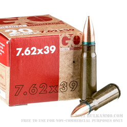 20 Rounds of 7.62x39 Ammo by Arsenal by Global Ordnance - 122gr FMJ