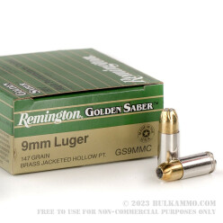 500  Rounds of 9mm Ammo by Remington - 147gr JHP
