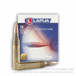 10 Rounds of .338 Lapua Ammo by Lapua - 250gr FMJBT