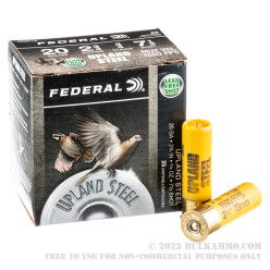 25 Rounds of 20ga Ammo by Federal Upland Steel - 3/4 ounce #7.5 shot