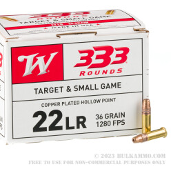 333 Rounds of .22 LR Ammo by Winchester - 36gr CPHP
