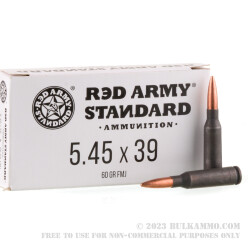 1000 Rounds of 5.45x39 Ammo by Red Army Standard - 60gr FMJ