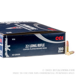 3000 Rounds of .22 LR Ammo by CCI AR Tactical - 40gr CPRN