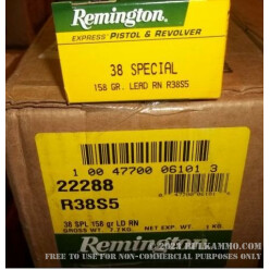 50 Rounds of .38 Spl Ammo by Remington Express - 158gr LRN