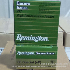 500 Rounds of .38 Spl +P Ammo by Remington Golden Saber - 125gr JHP