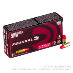 500 Rounds of 9mm Ammo by Federal Syntech Range - 124gr Total Synthetic Jacket