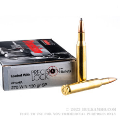 200 Rounds of .270 Win Ammo by PMC Precision - 130gr InterLock