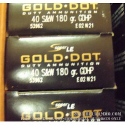 50 Rounds of .40 S&W Ammo by Speer - 180gr JHP