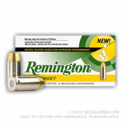 500  Rounds of .40 S&W Ammo by Remington Nickel Plated - 180gr MC