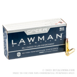 50 Rounds of .38 Spl Ammo by Speer Lawman - 125gr TMJ