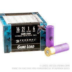 25 Rounds of 16ga Ammo by Federal - 1 ounce #6 shot