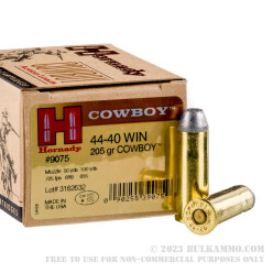 20 Rounds of .44-40 Win Ammo by Hornady - 205 Grain LFN