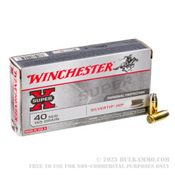 50 Rounds of .40 S&W Ammo by Winchester - 155gr Silvertip JHP