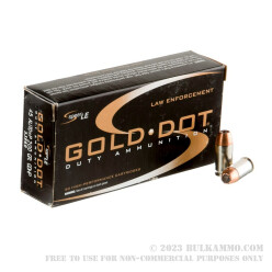 50 Rounds of .45 ACP Ammo by Speer Gold Dot - +P 200gr JHP