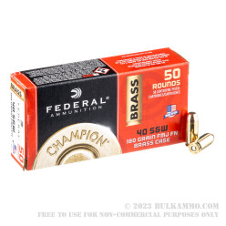1000 Rounds of .40 S&W Ammo by Federal - 180gr FMJ