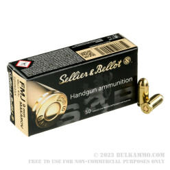 50 Rounds of 9x18mm Makarov Ammo by Sellier & Bellot - 95gr FMJ