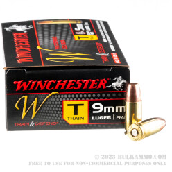 50 Rounds of 9mm Train & Defend Ammo by Winchester - 147gr FMJ