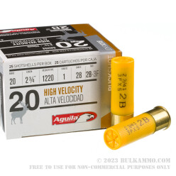 250 Rounds of 20ga Ammo by Aguila - 1 ounce #2 Buck
