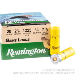 25 Rounds of 20ga Ammo by Remington - 7/8 ounce #7 1/2 shot