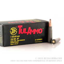 1000 Rounds of 7.62x39mm Ammo by Tula - 154gr SP