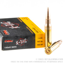 20 Rounds of 7.62x51mm Ammo by PMC X-Tac - 147gr FMJBT