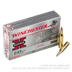 20 Rounds of .243 Win Ammo by Winchester - 80gr SP