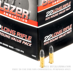 525 Rounds of .22 LR Ammo by Blazer - 38gr LRN