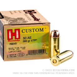 200 Rounds of .50 AE Ammo by Hornady - 300 gr JHP
